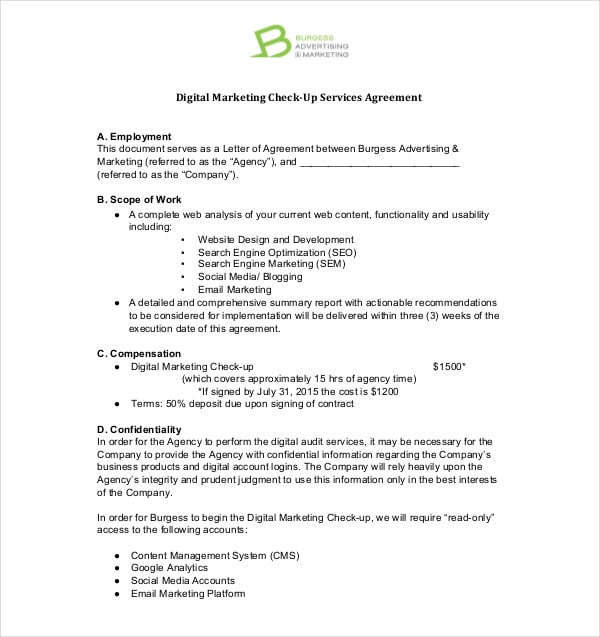 8+ Marketing Services Agreement Templates PDF, DOC, Apple Pages