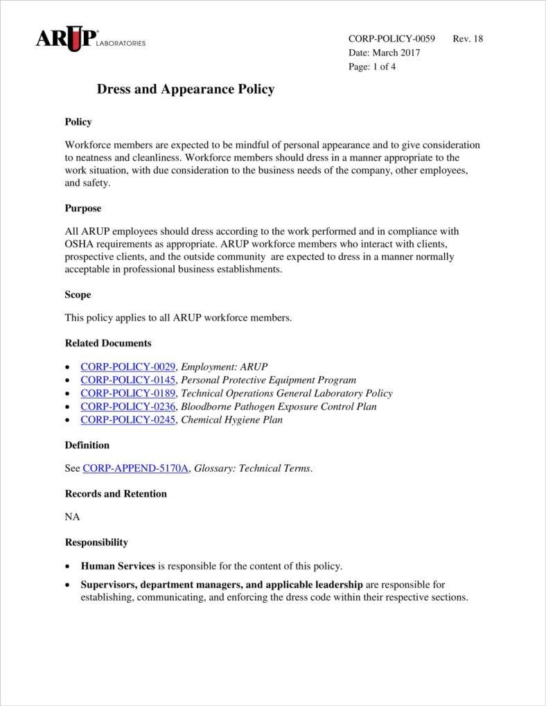 4-dress-code-policy-templates-pdf