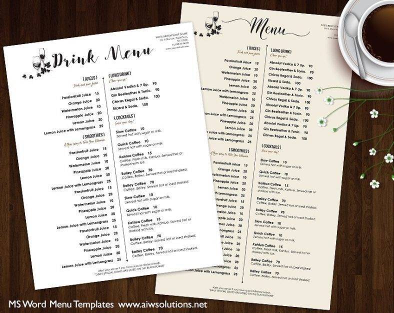 drink menu design 788x
