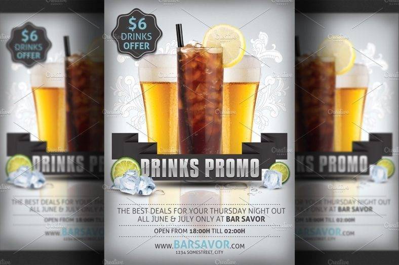 drinks promo flyer template 788x524