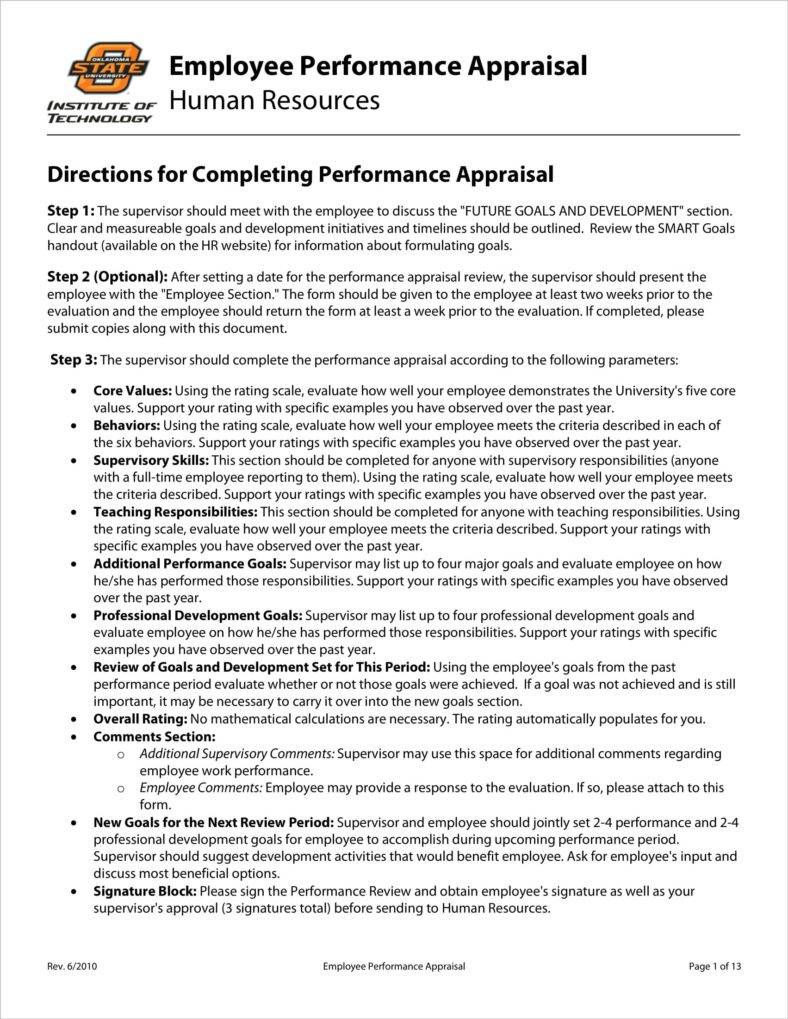 Work Goals Examples For Evaluation