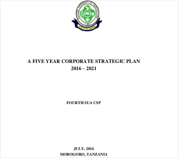 editable corporate strategic plan