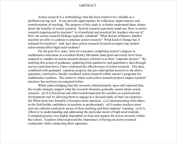 action research proposal examples in education