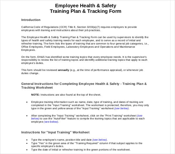 13+ Safety Training Plan Templates - Word | Google Docs | Apple Pages ...