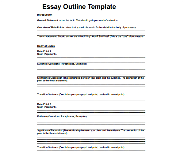 3+ General Essay Outline Templates - PDF