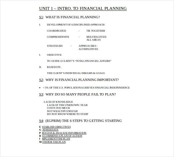 fundamentals of financial planning