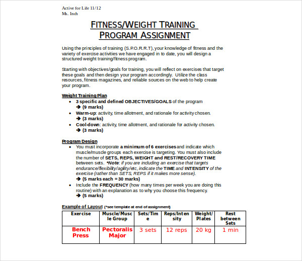 6+ Workout Training Plan Templates PDF, DOC