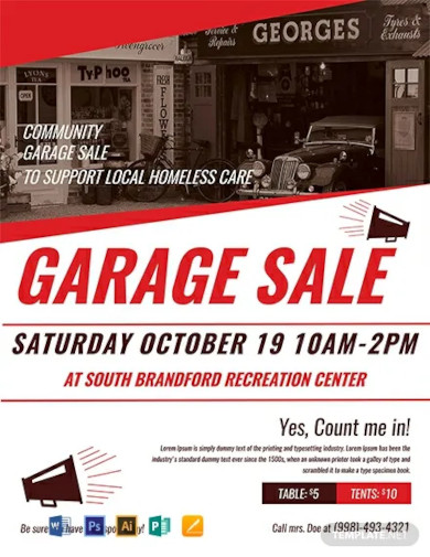 free community garage sale flyer template