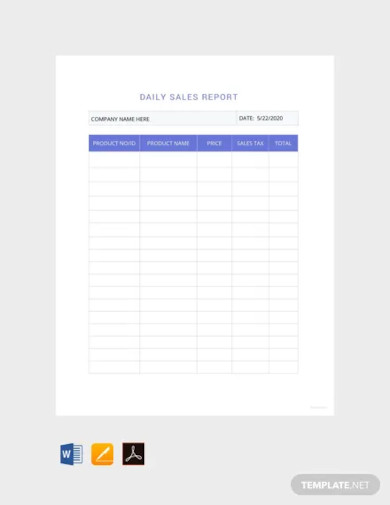 10+ Daily Sales Report Templates - PDF, PSD, AI