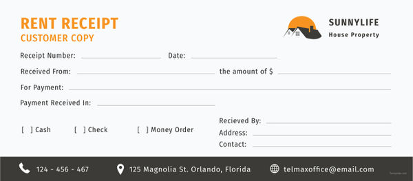 3 printable house rent receipt templates pdf doc