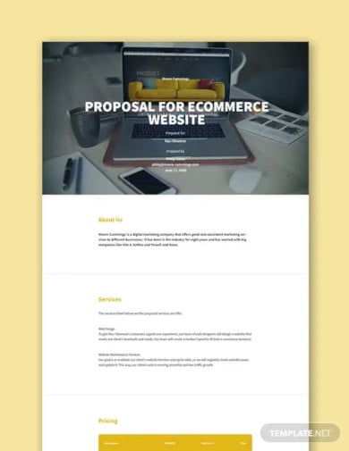 free sample proposal for ecommerce website template
