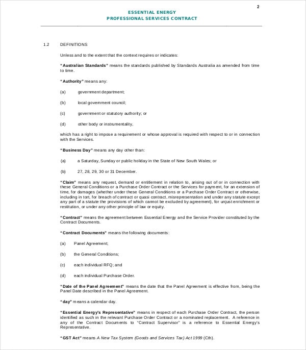 general professional services agreement