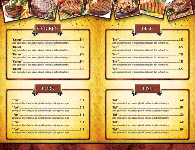 grill menu template