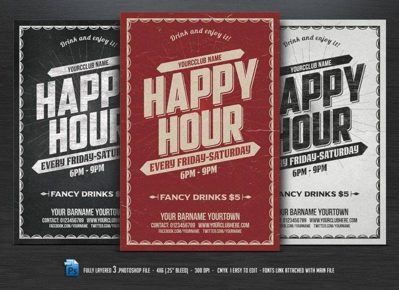 happy hour flyer design 788x