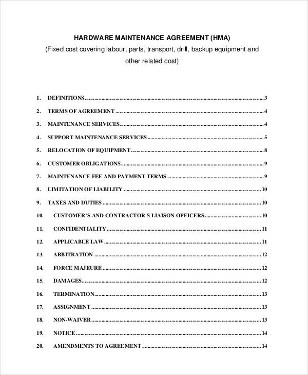 5+ Computer Service Agreements PDF, DOC