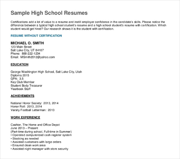 how to write high school diploma on resume