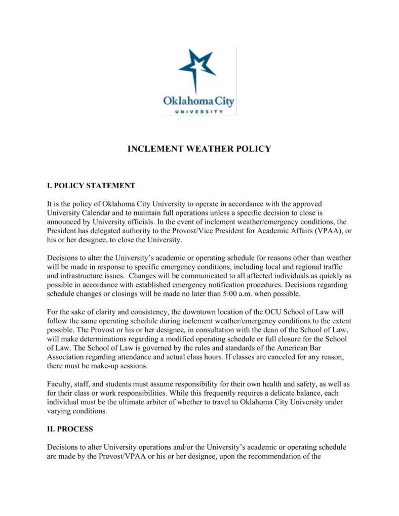 11+ Inclement Weather Policy Templates PDF