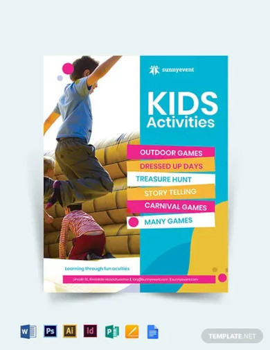 kids activities flyer template
