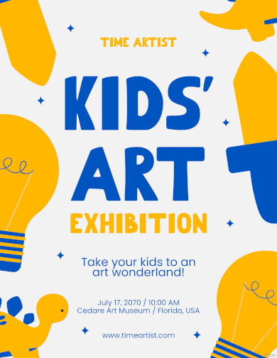kids art exhibition flyer