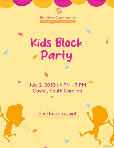 kids block party flyer