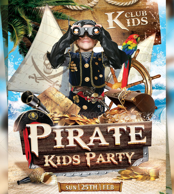 kids party flyer template