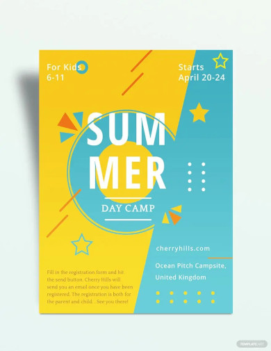 kids summer camp flyer template