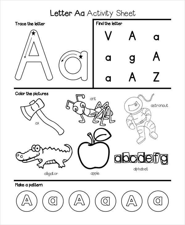 6 Kindergarten Worksheet Templates PDF