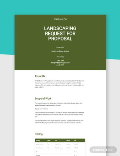 landscaping request for proposal template