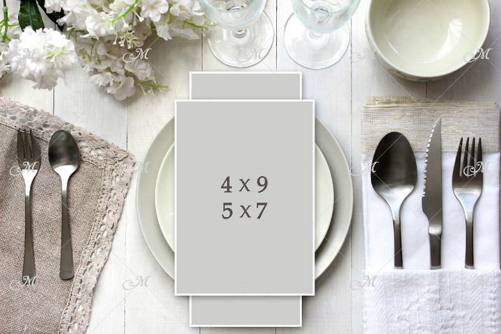 light restaurant table card mockup template