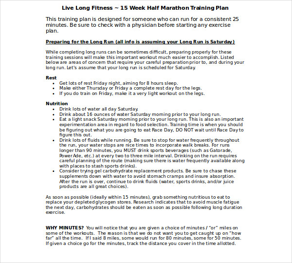6+ Workout Training Plan Templates - PDF, DOC
