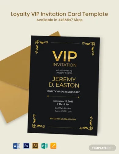 loyalty vip invitation card template