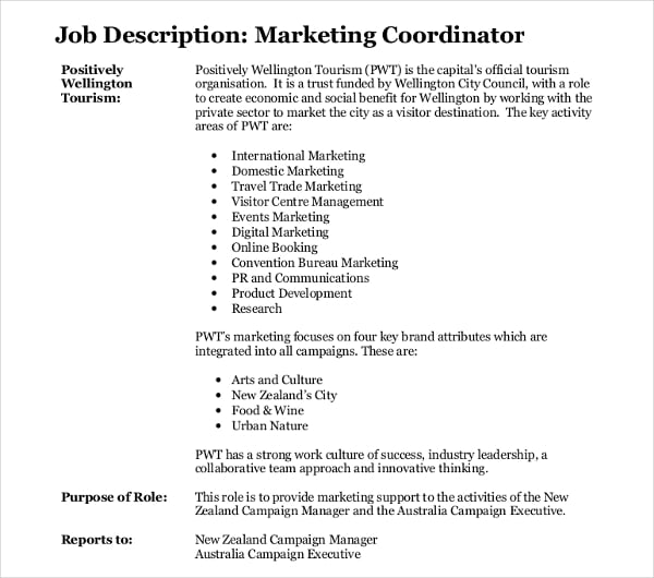 job description of marketing executive in education industry