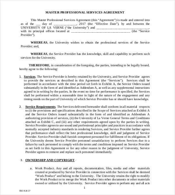 Physician Professional Services Agreement Template