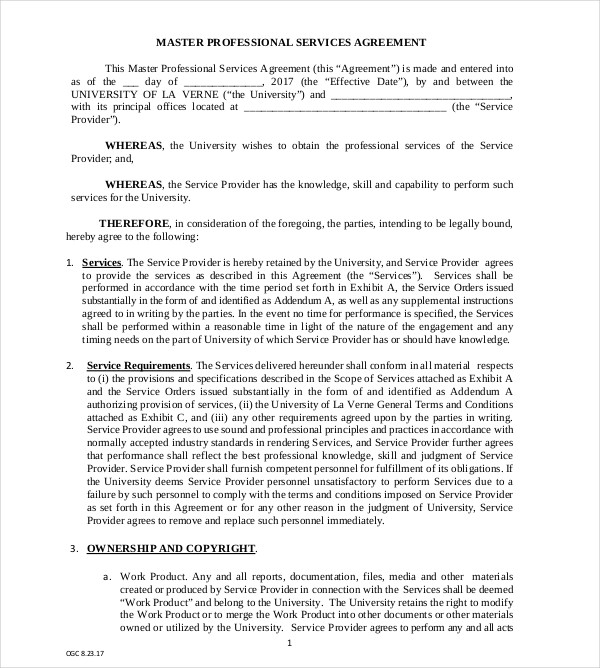 14+ Professional Services Agreement Templates - PDF, Word, Docs