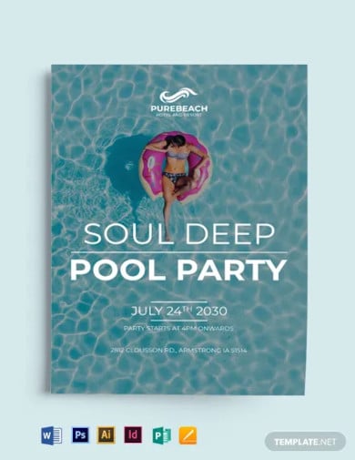 minimal-pool-party-flyer-template