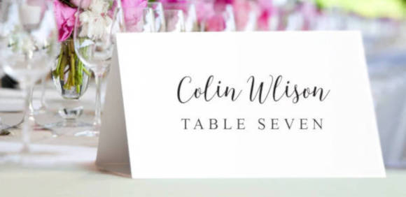 name place cards for wedding reception