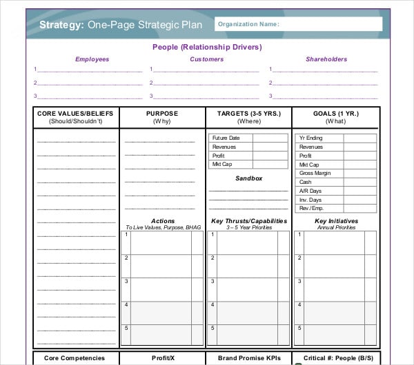 organization-one-page-strategic-plan