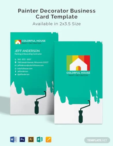 painter decorator business card template
