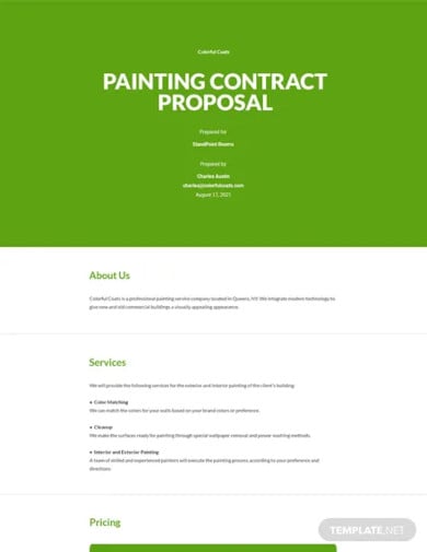 painting contract proposal template