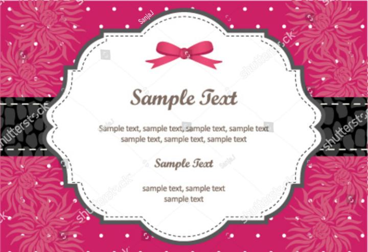 pink vector name place card template
