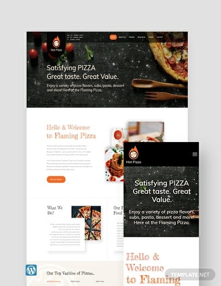 pizza wordpress theme template