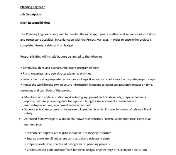 10+ Engineer Job Description Templates PDF, DOC