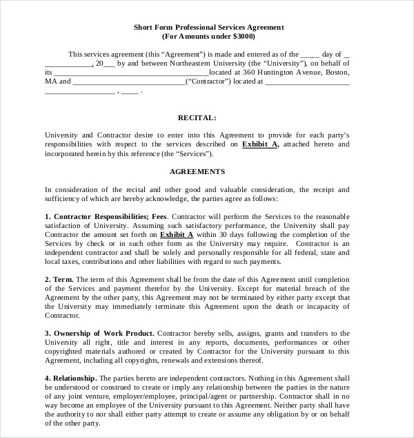 14+ Professional Services Agreement Templates - PDF, Word, Docs