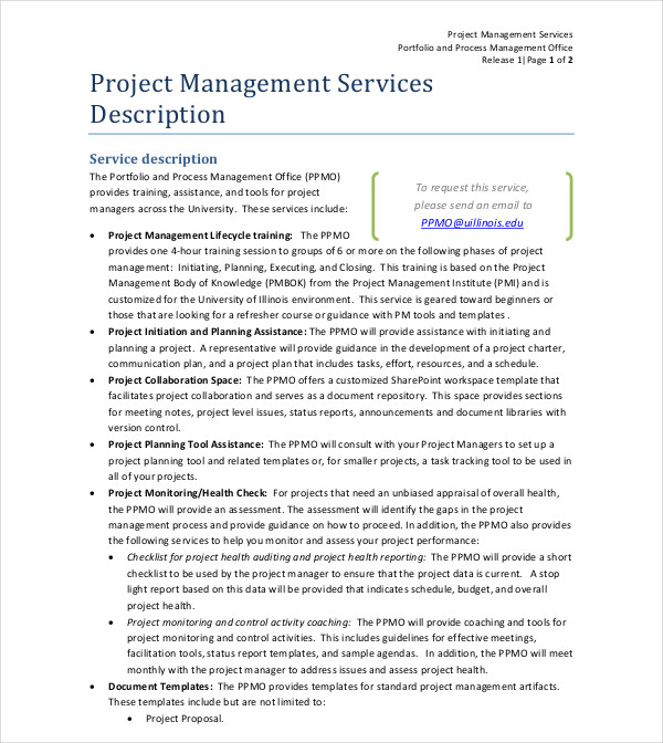 project management service level agreement