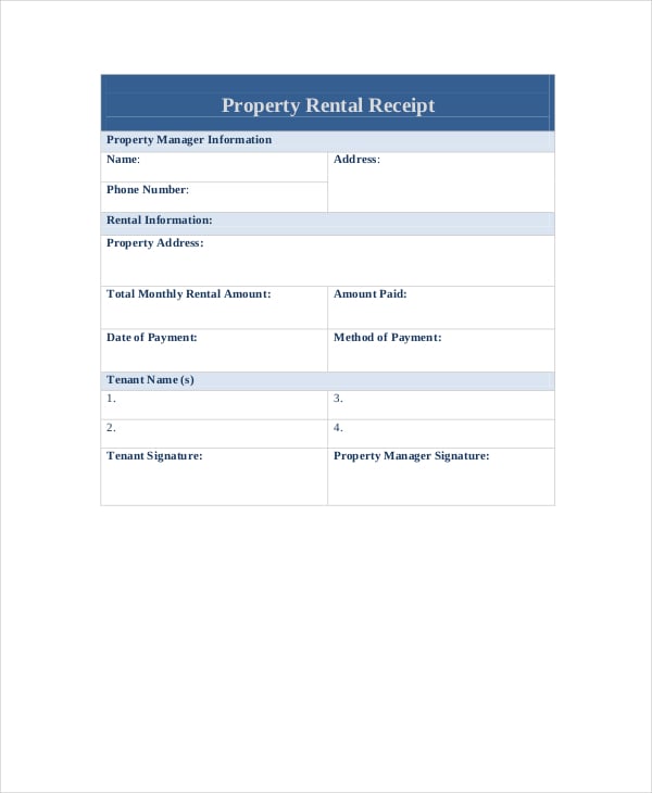 10+ Landlord Rent Receipt Templates PDF