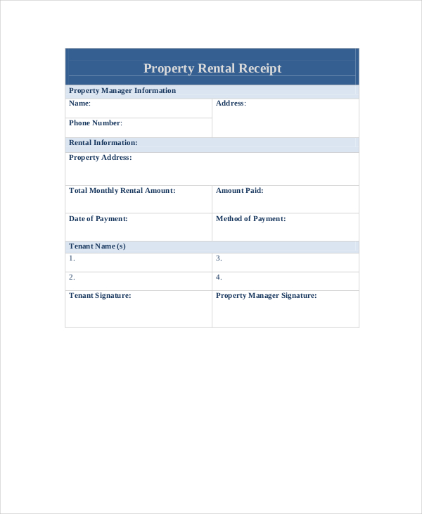 10+ Landlord Rent Receipt Templates PDF