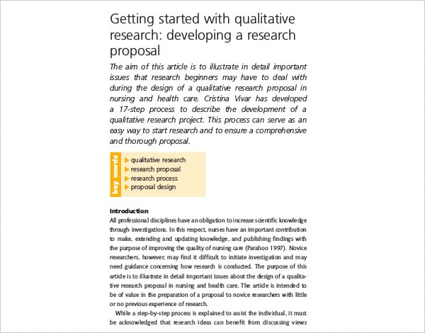 sample qualitative research proposal download