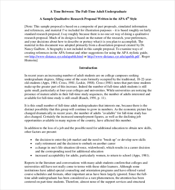 7+ Qualitative Research Proposal Templates - PDF, Word ...