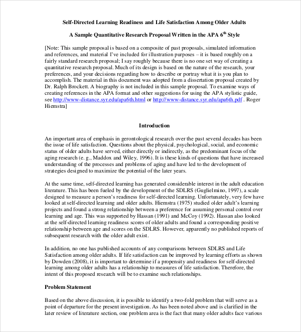 apa format for research proposal