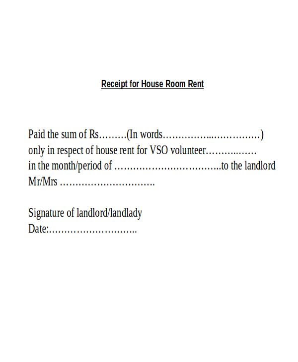 3 printable house rent receipt templates pdf doc